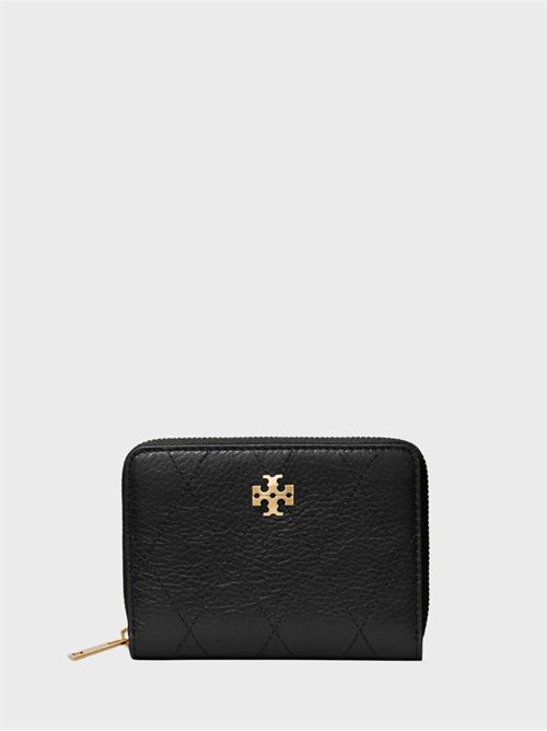 Small Charlie Quilted Pebbled Leather Zip Wallet TORY BURCH | 186098001